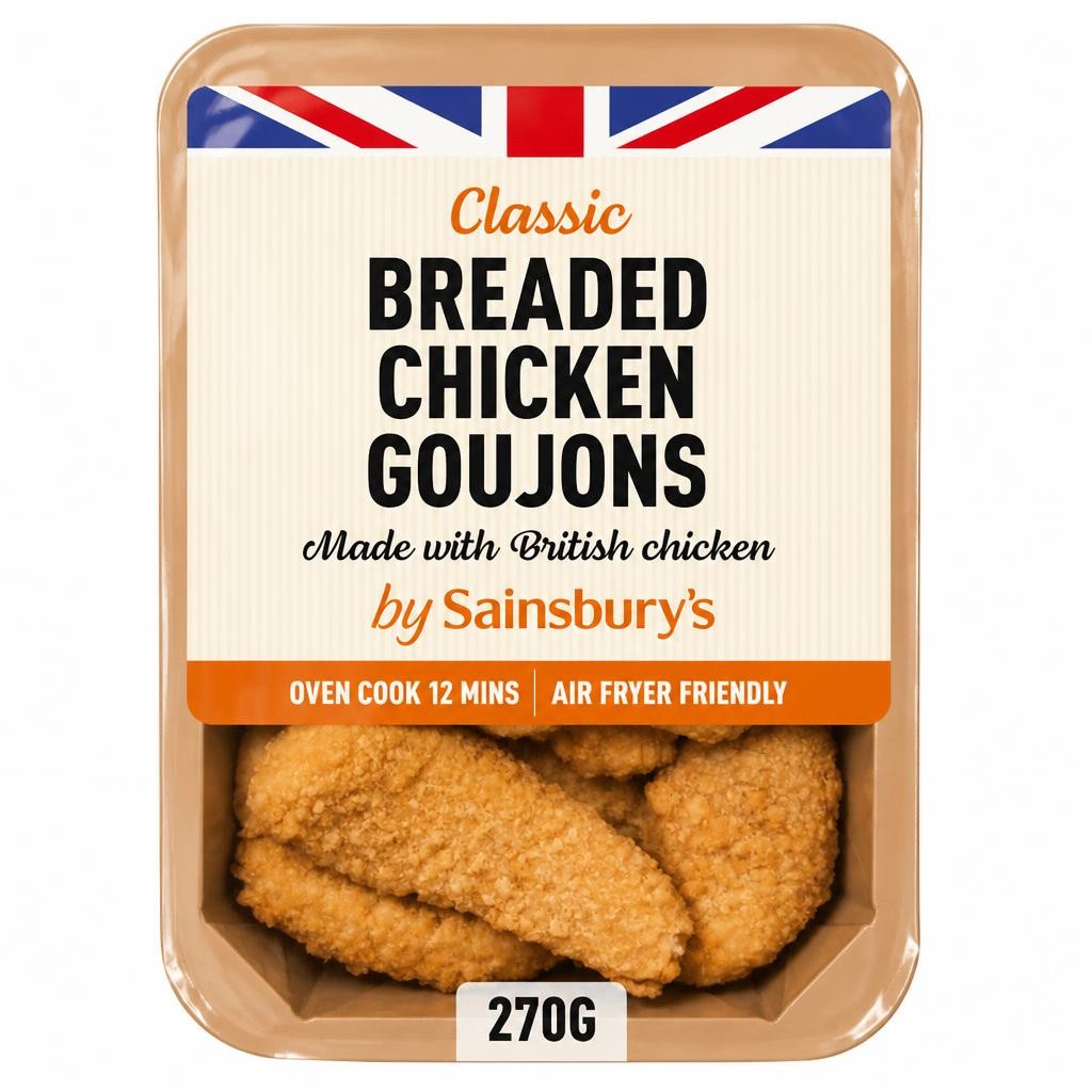 Sainsbury's Breaded Fresh British Chicken Goujons 270g