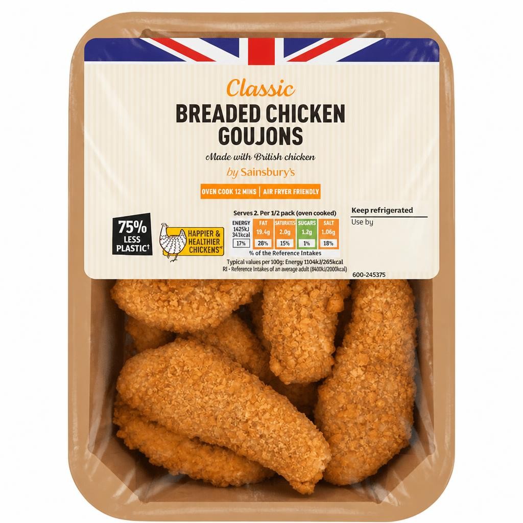 Sainsbury's Breaded Fresh British Chicken Goujons 270g