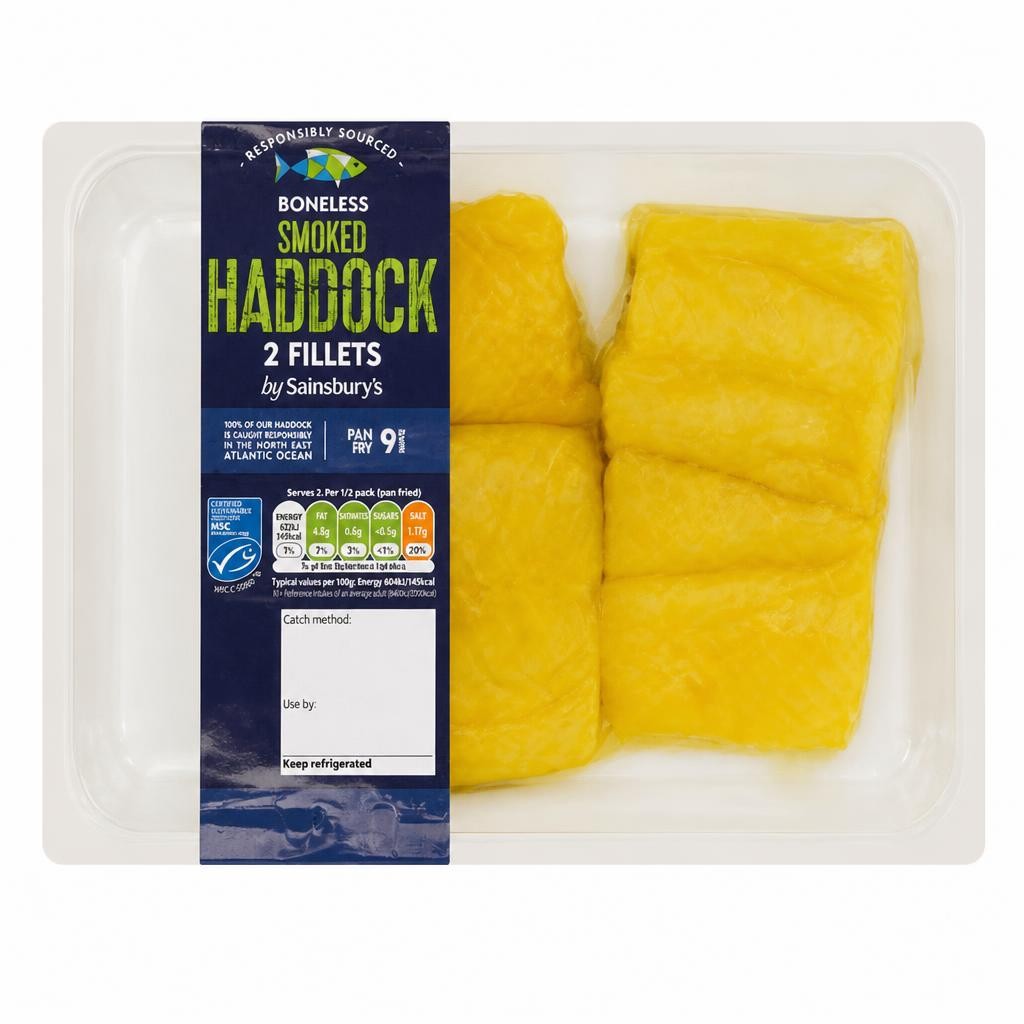 Sainsbury's Skin on & Boneless Smoked MSC Haddock Fillets 240g