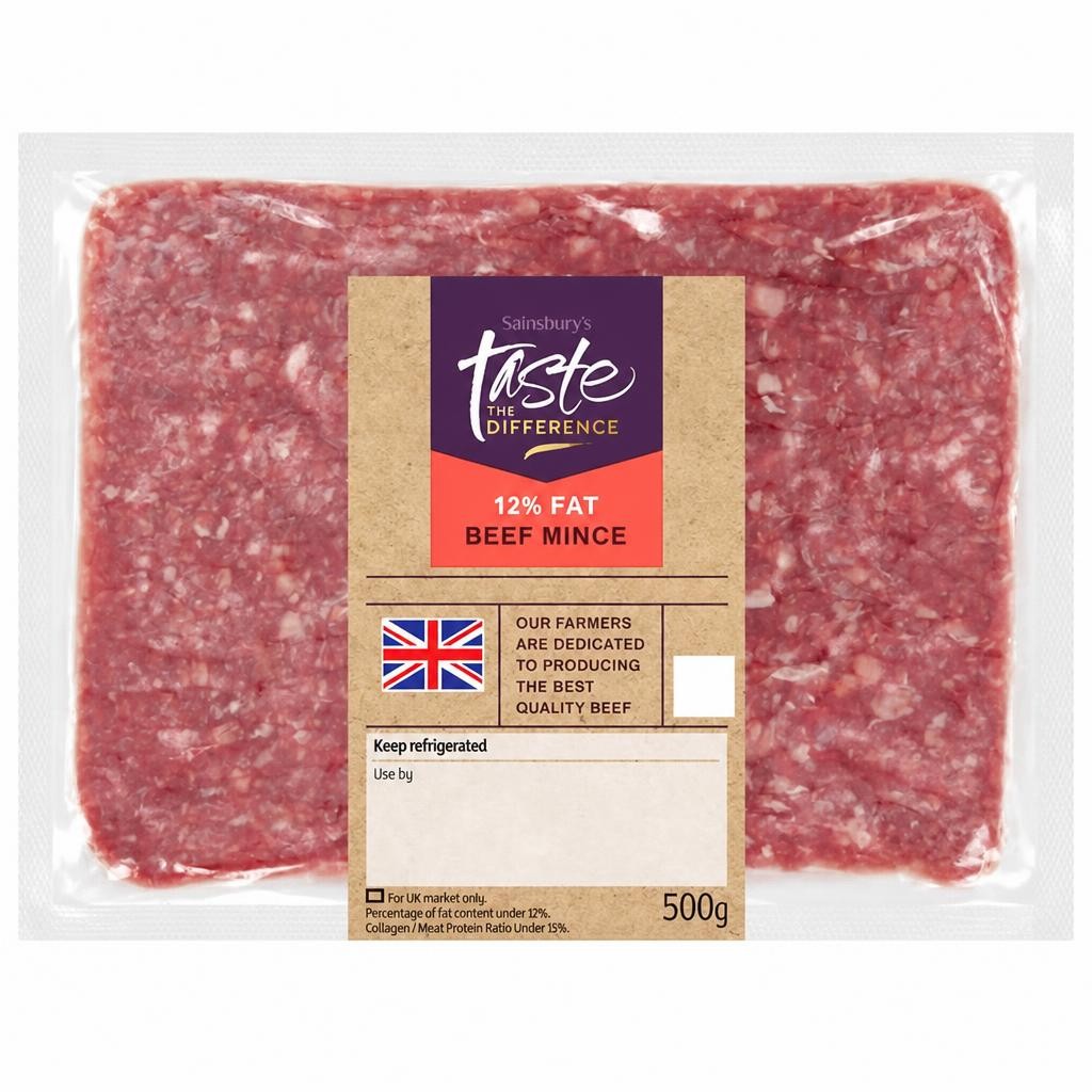 Sainsbury's Beef Mince 12% Fat , Taste the Difference 500g