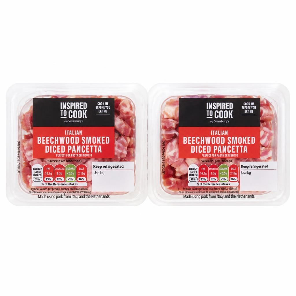 Sainsbury's Inspired to Cook Italian Beechwood Smoked Diced Pancetta 200g