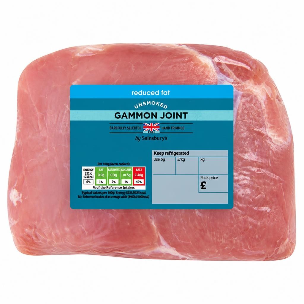 Sainsbury's Reduced Fat Unsmoked Gammon Joint 800g