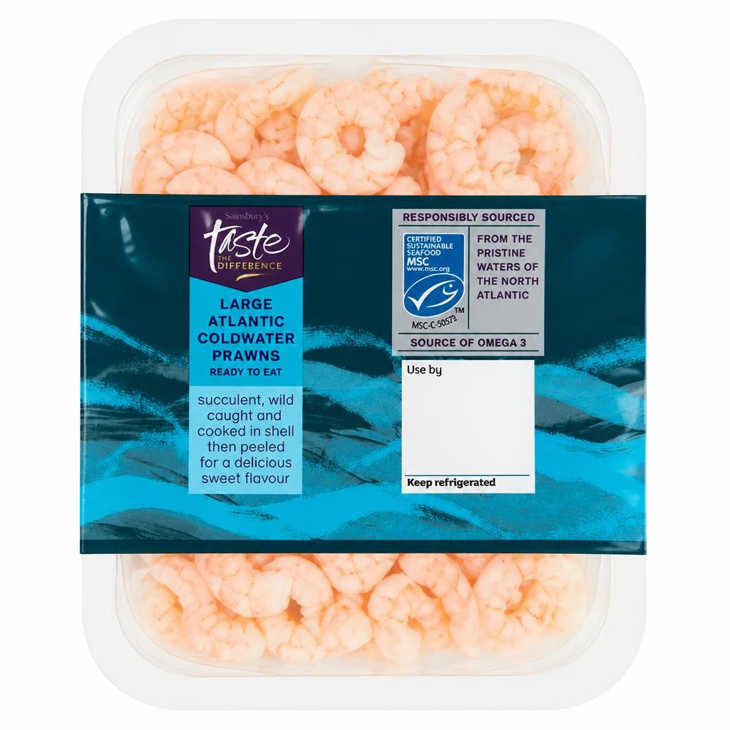 Sainsbury's Large Atlantic MSC Coldwater Prawns, Taste the Difference 150g (ready to eat)