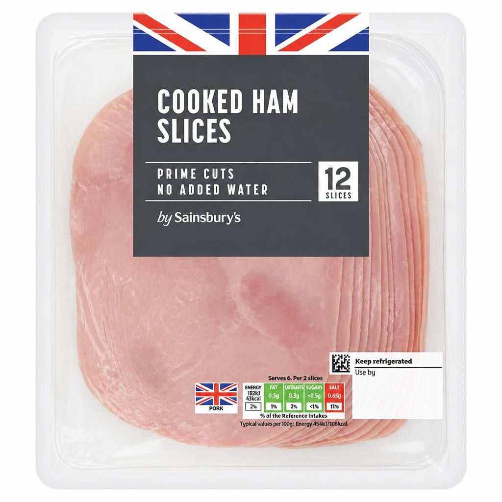 Sainsbury's 12 Cooked Ham Slices 240g