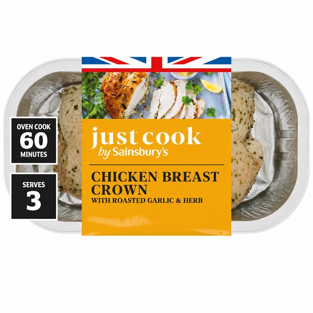Sainsbury's Just Cook British Chicken Breast Garlic Crown 520g