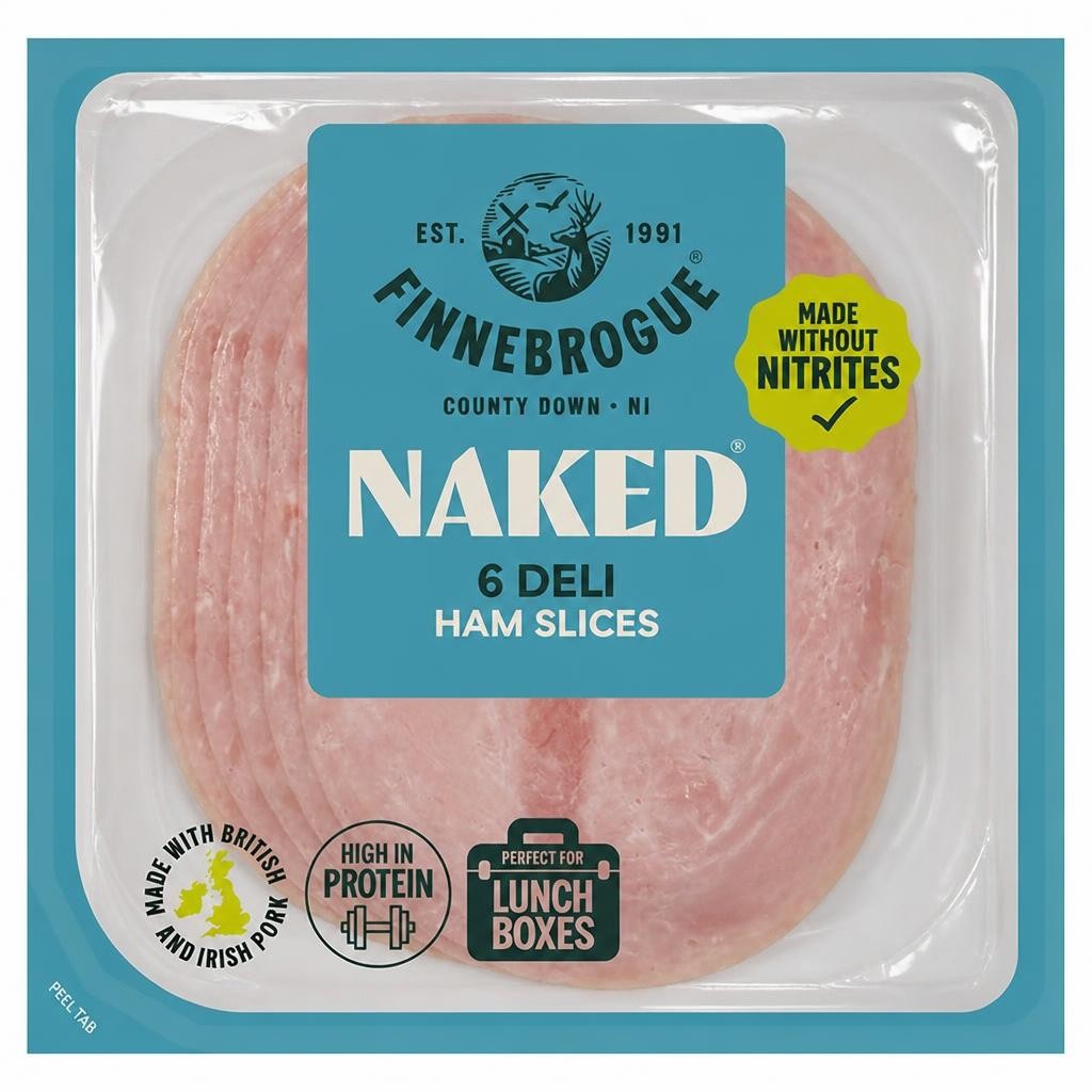 Finnebrogue Naked Deli Ham Slices x5 100g