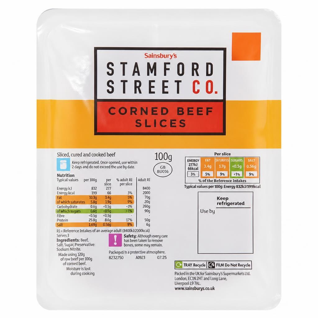 Stamford Street Co. Corned Beef Slices 100g