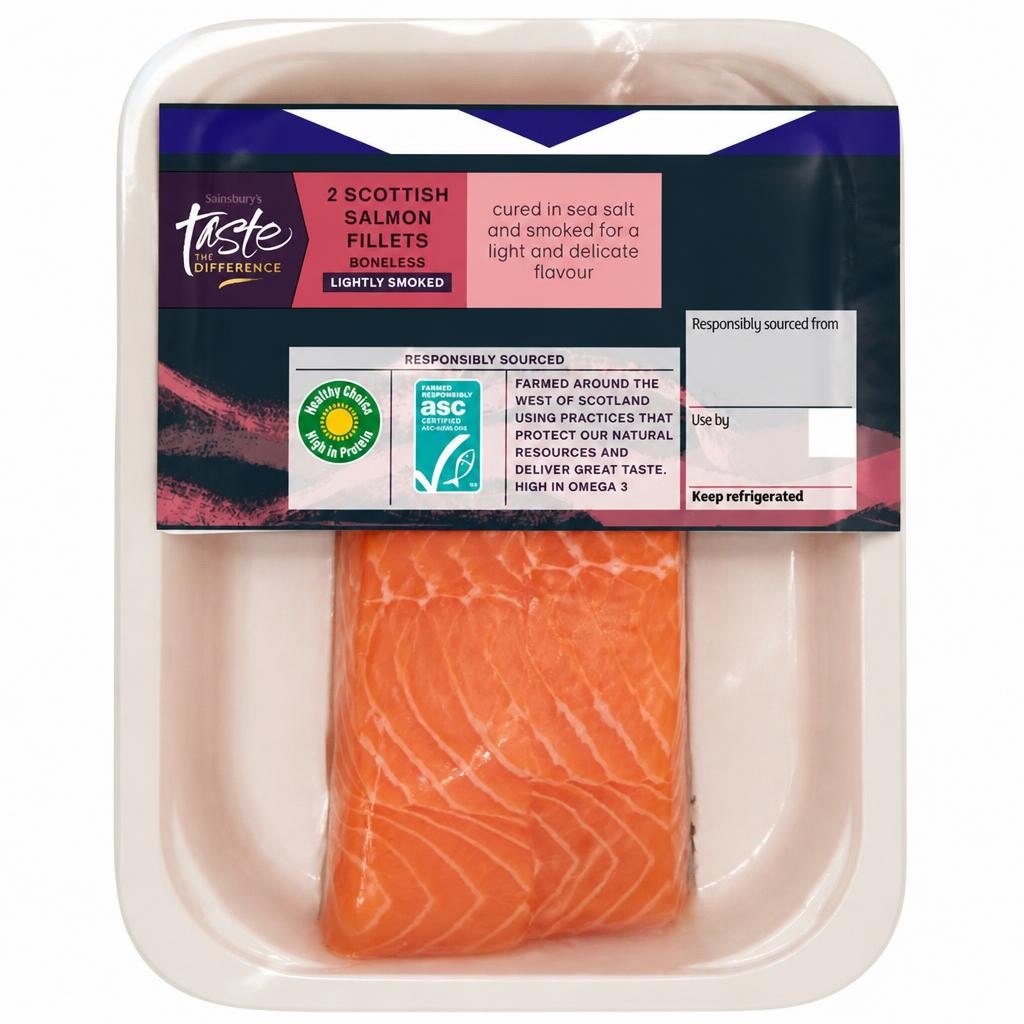 Sainsbury's Skin on ASC lightly Smoked Scottish Salmon Fillets, Taste the Difference x2 240g
