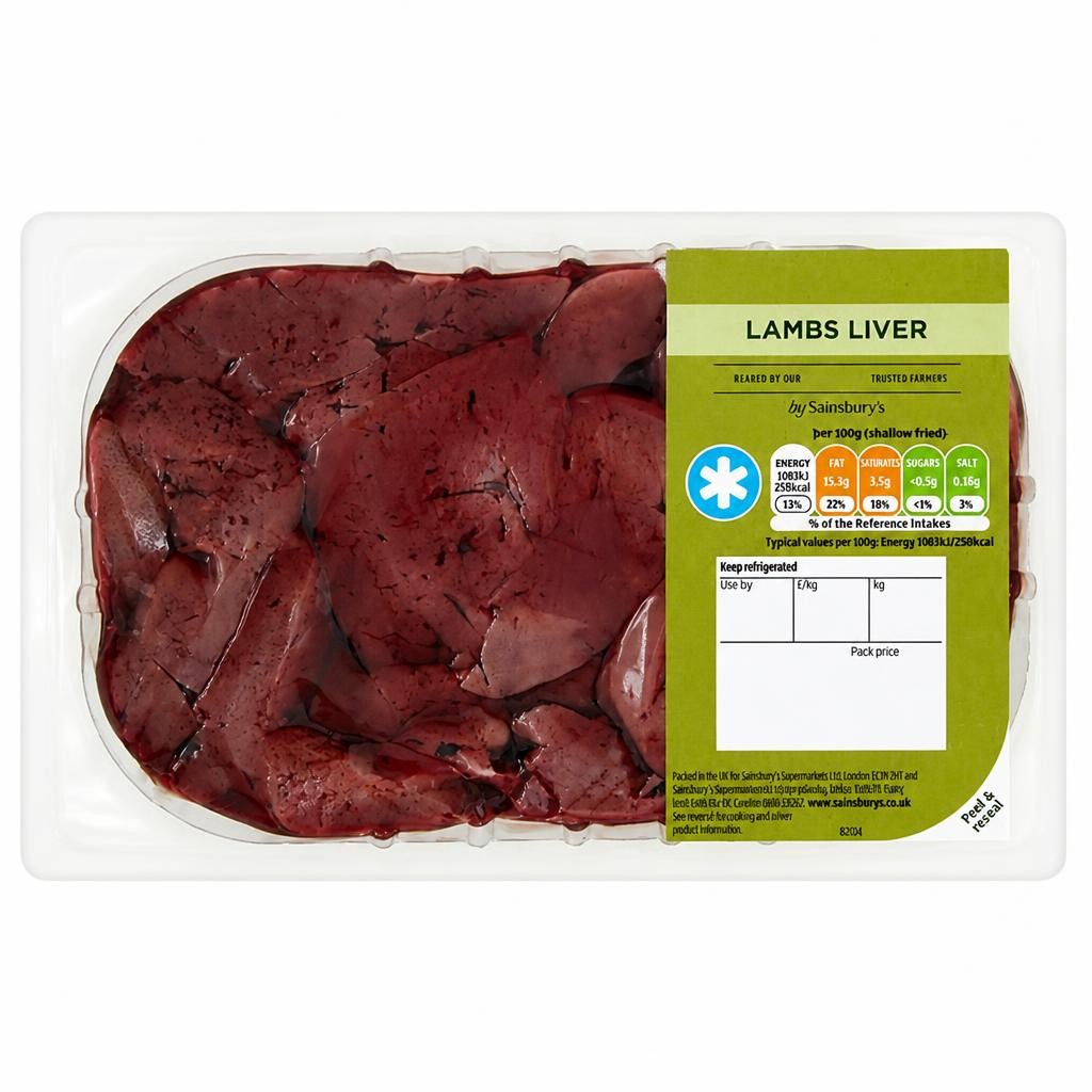 Sainsbury's British or New Zealand Lamb Liver (Approx. 450g)