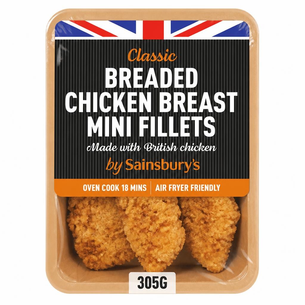 Sainsbury's Breaded Fresh British Chicken Mini Fillets 305g