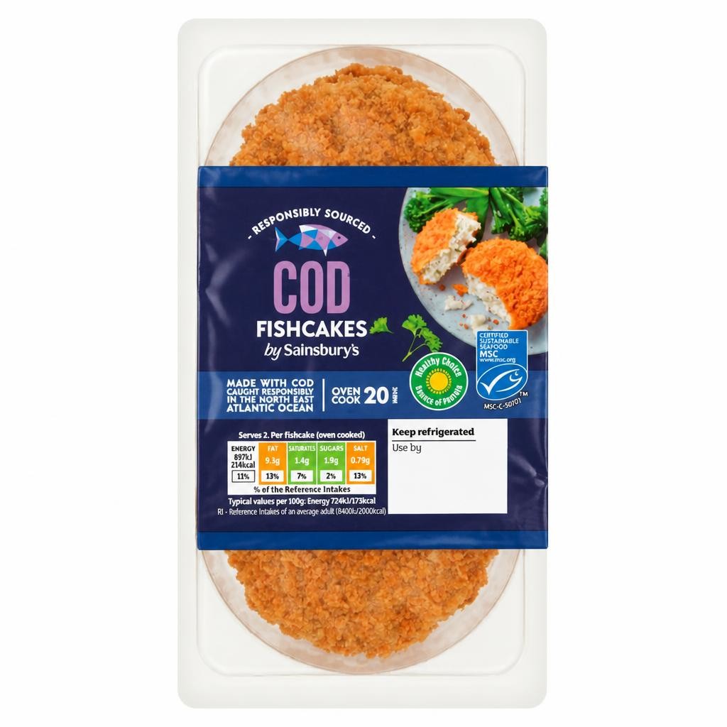 Sainsbury's MSC Cod Fishcakes x2 270g