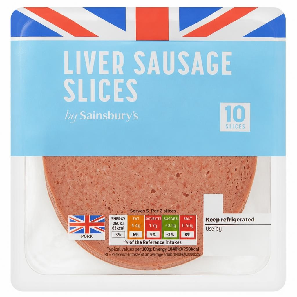 Sainsbury's British Liver Sausage Slices x10 125g