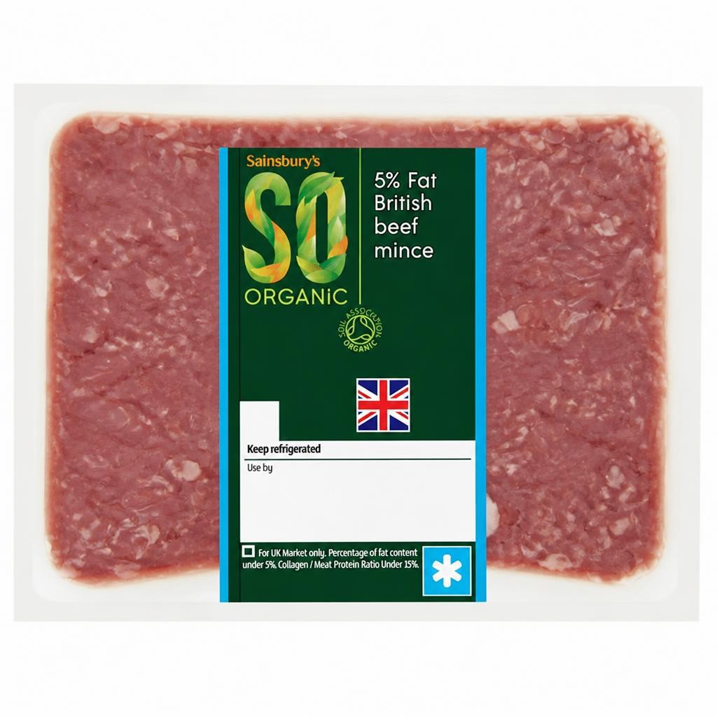 Sainsbury's Organic British Beef Mince 5% Fat 500g