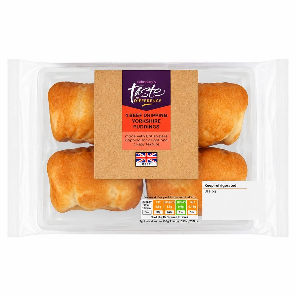 Sainsbury's Yorkshire Pudding with British Beef Dripping, Taste the Difference x4 192g