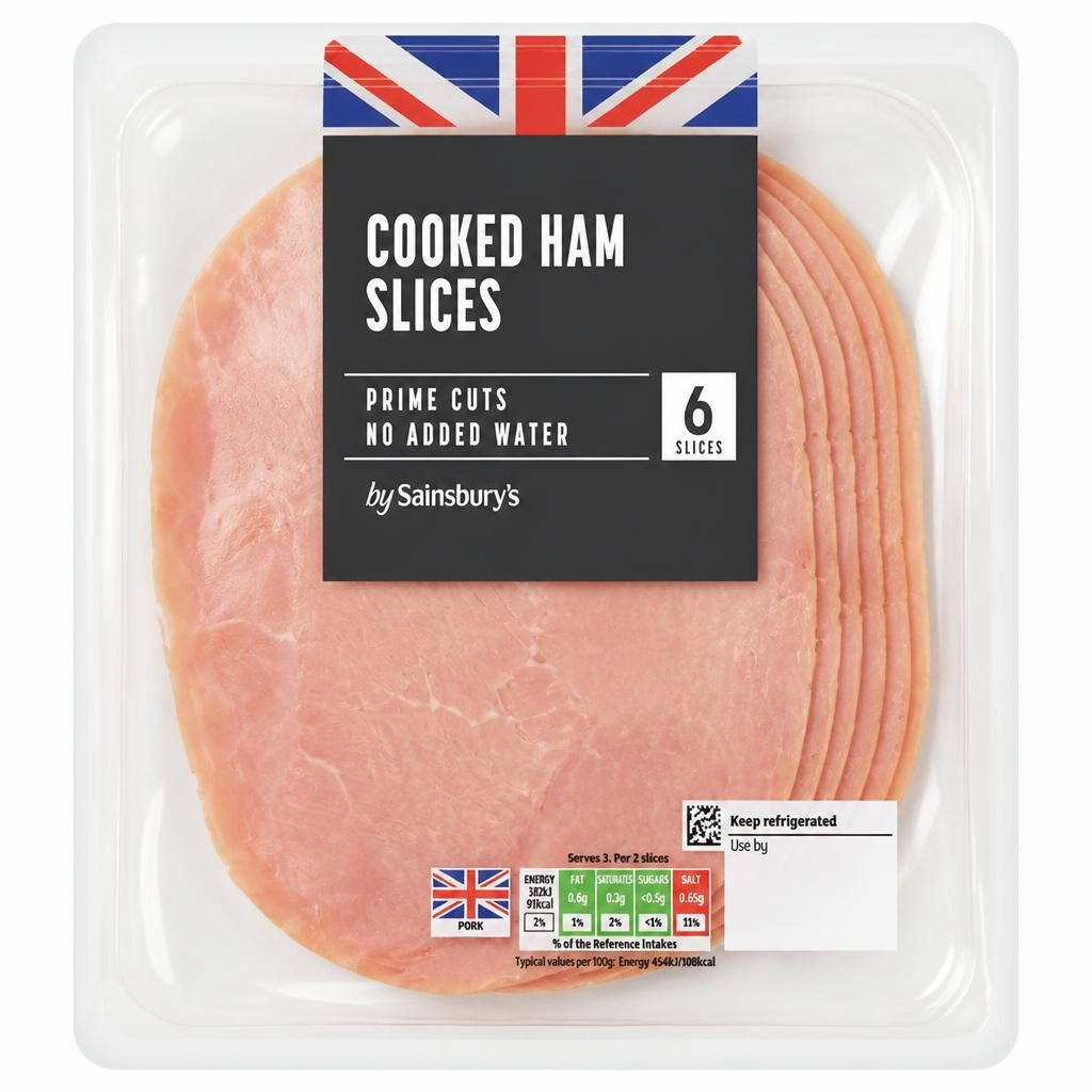 Sainsbury's 6 Cooked Ham Slices 120g