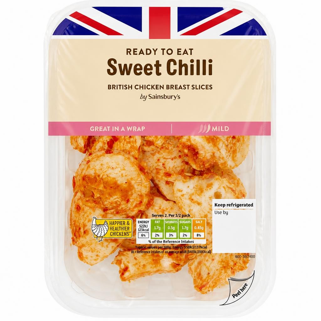 Sainsbury's Sweet Chilli Sliced British Chicken Breast 180g