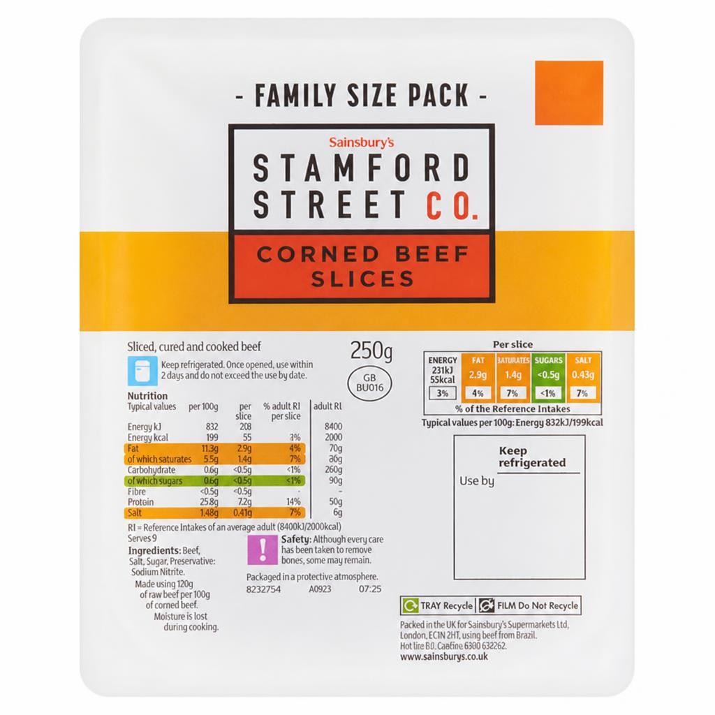 Stamford Street Co. Corned Beef Slices 250g