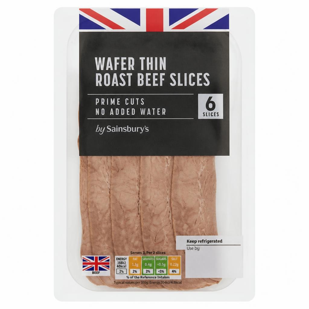 Sainsbury's 6 Wafer Thin Roast Beef Slices 85g