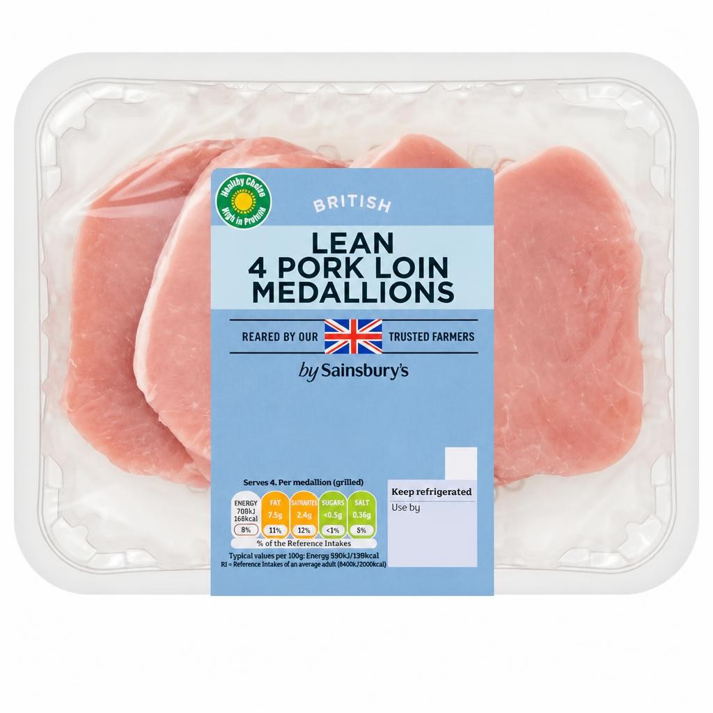 Sainsbury's British Pork Loin Medallions x4 400g