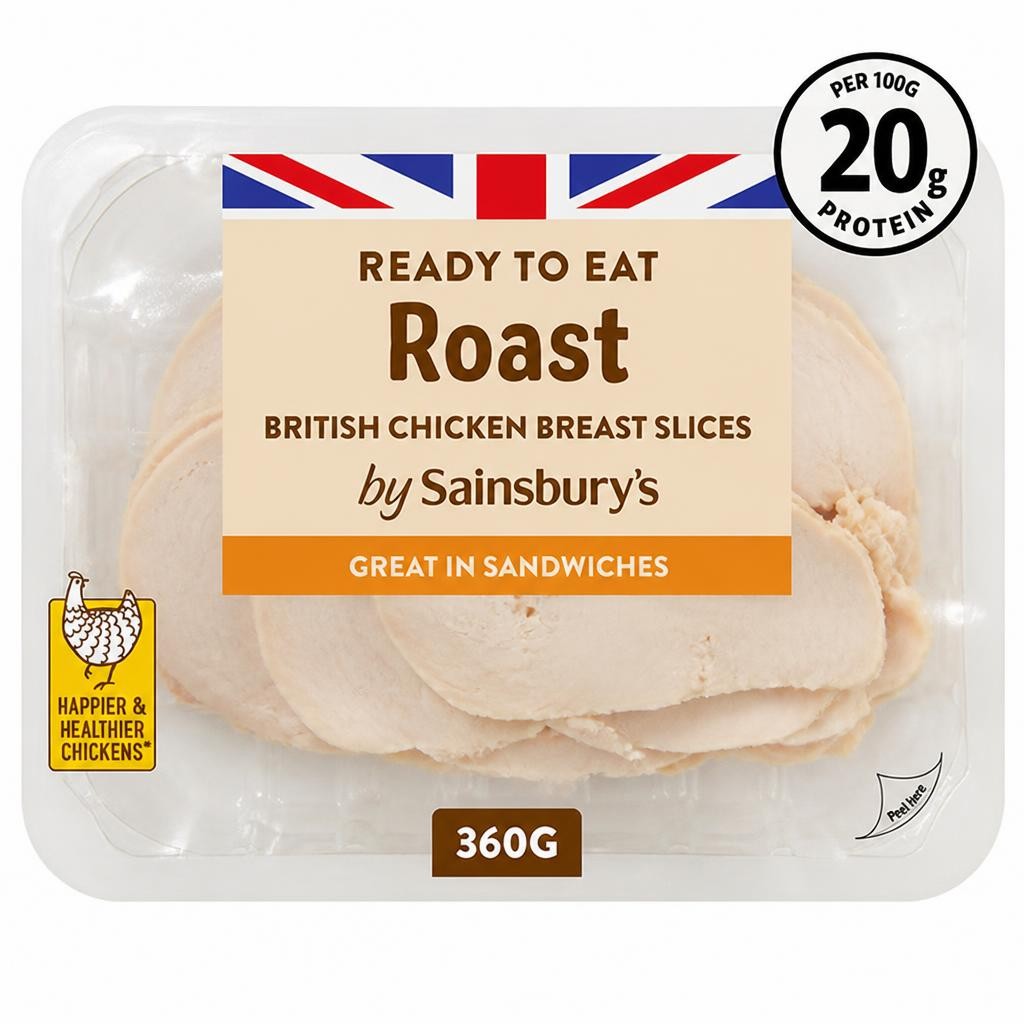Sainsbury's Roast British Chicken Breast sliced 360g (Ready to Eat)