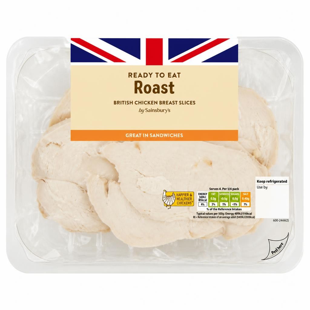 Sainsbury's Roast British Chicken Breast sliced 360g (Ready to Eat)