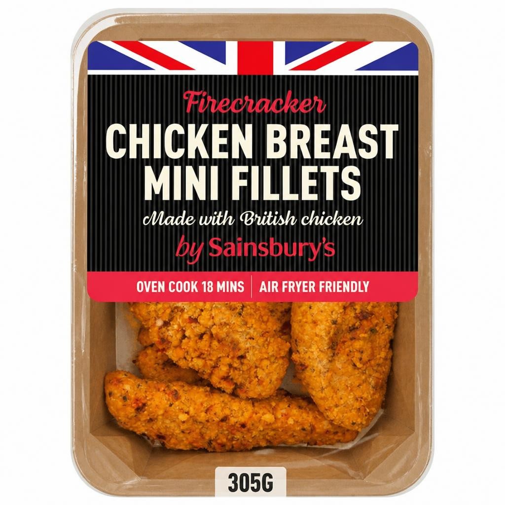 Sainsbury's Breaded Firecracker British Fresh Chicken Breast Mini Fillets 305g