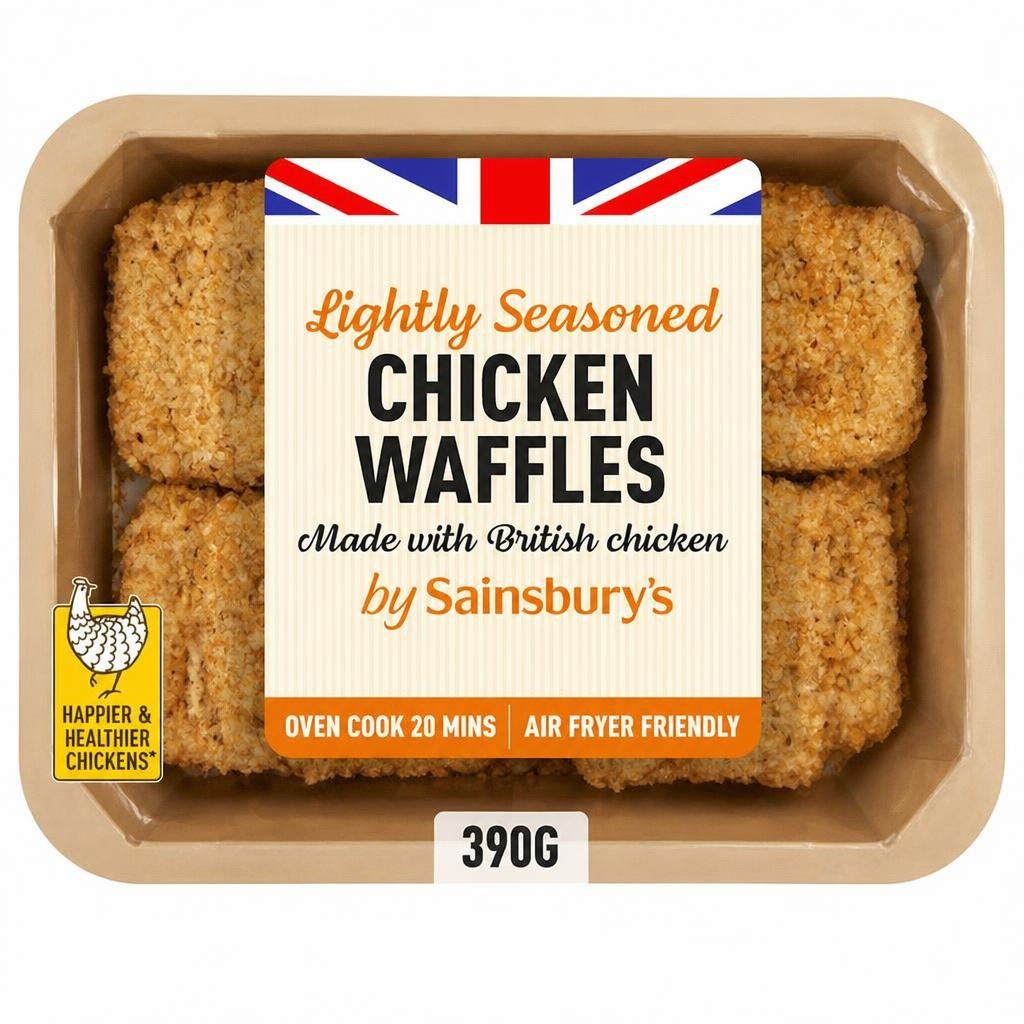 Sainsbury's Lightly Seasoned Chicken Waffles 390g