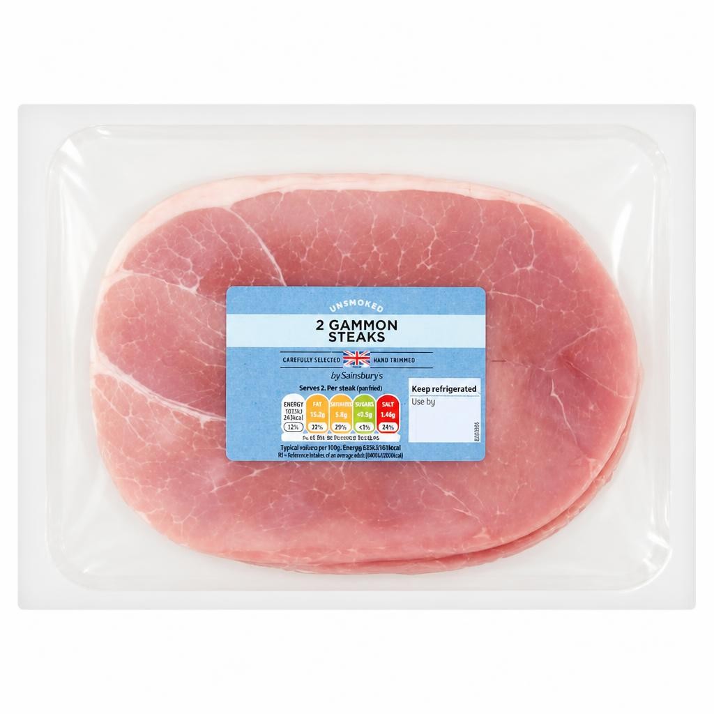 Sainsbury's Unsmoked Gammon Steaks x2 450g