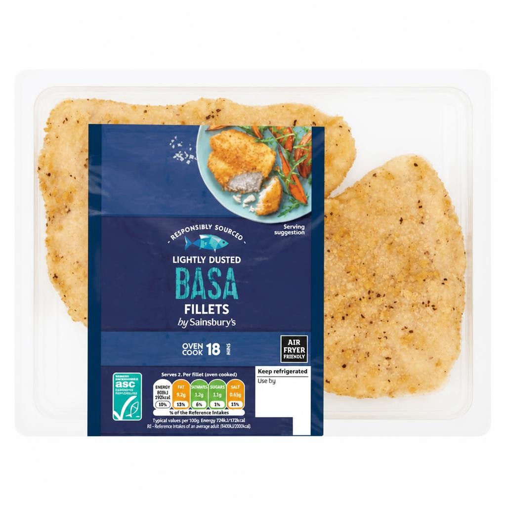 Sainsbury's Lightly Dusted Basa fillets ASC x2 265g