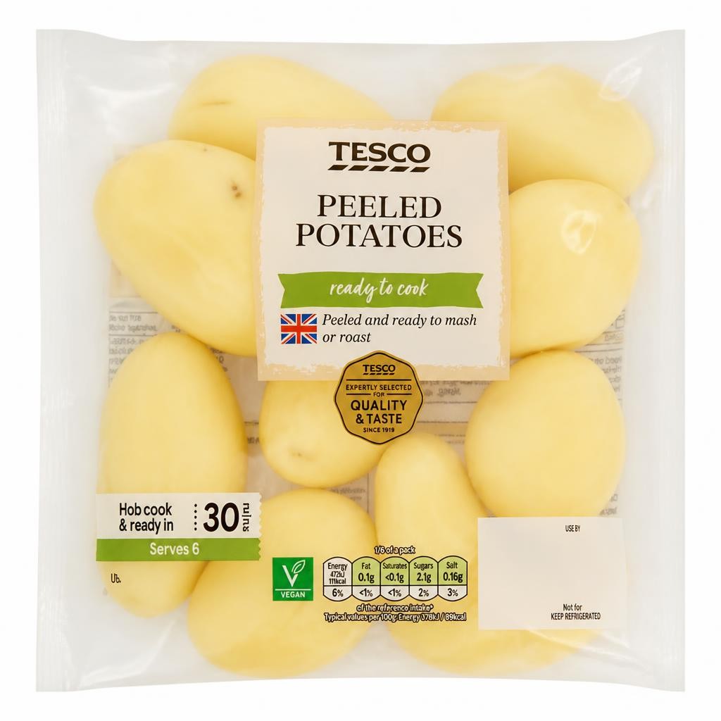 Tesco Peeled Potatoes 750G