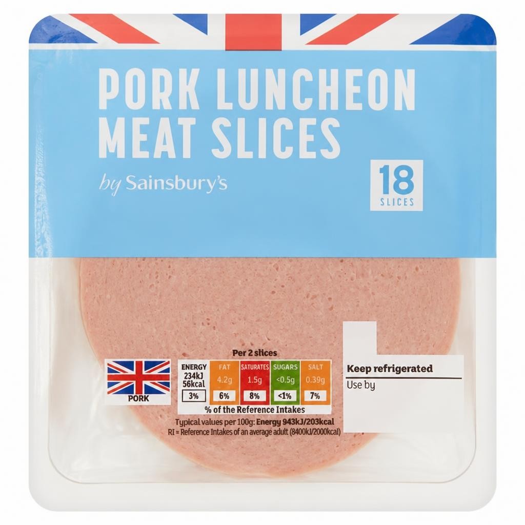 Sainsbury's Pork Luncheon Meat Slices x18 250g