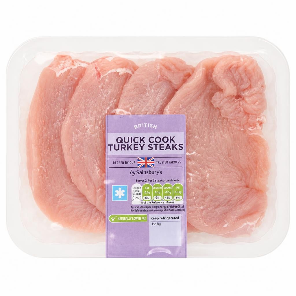 Sainsbury's Quick Cook Fresh British Turkey Steaks x4 400g