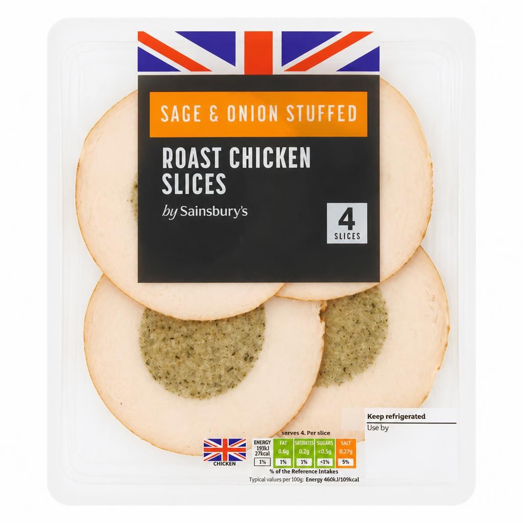Sainsbury's British Roast Chicken & Stuffing 100g, x4 Slices