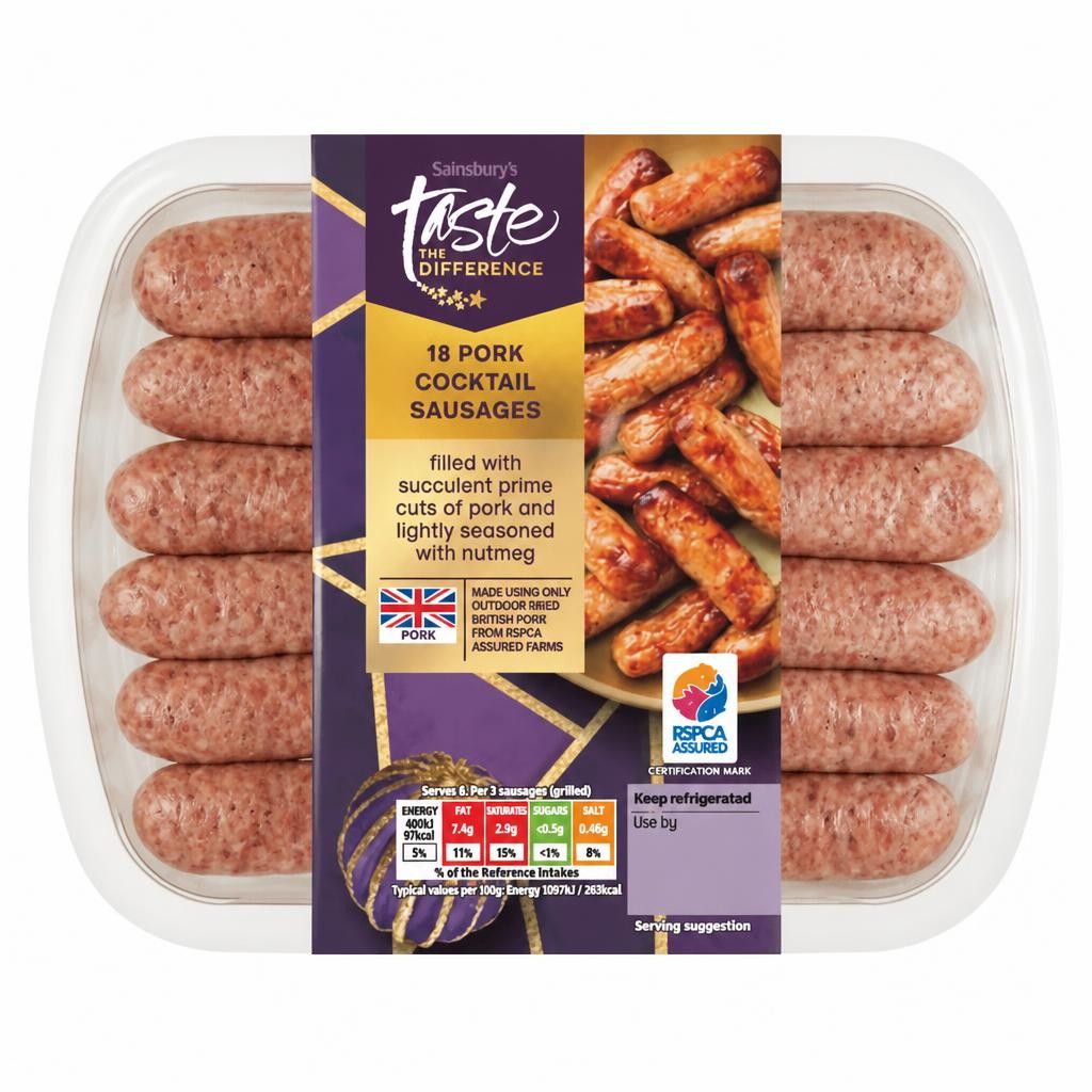 Sainsbury's British Pork Cocktail sausages, Taste the Difference x18 270g