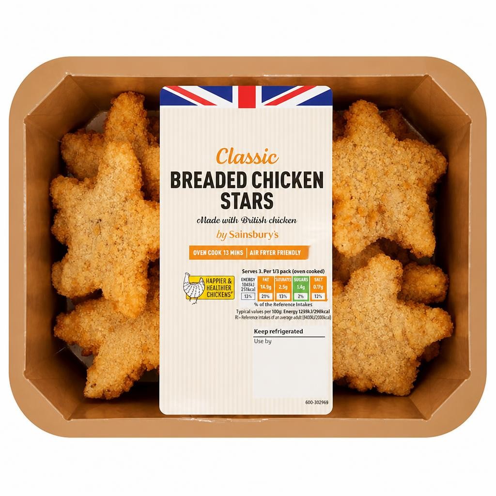 Sainsbury's Fresh British Chicken Breaded Stars 360g