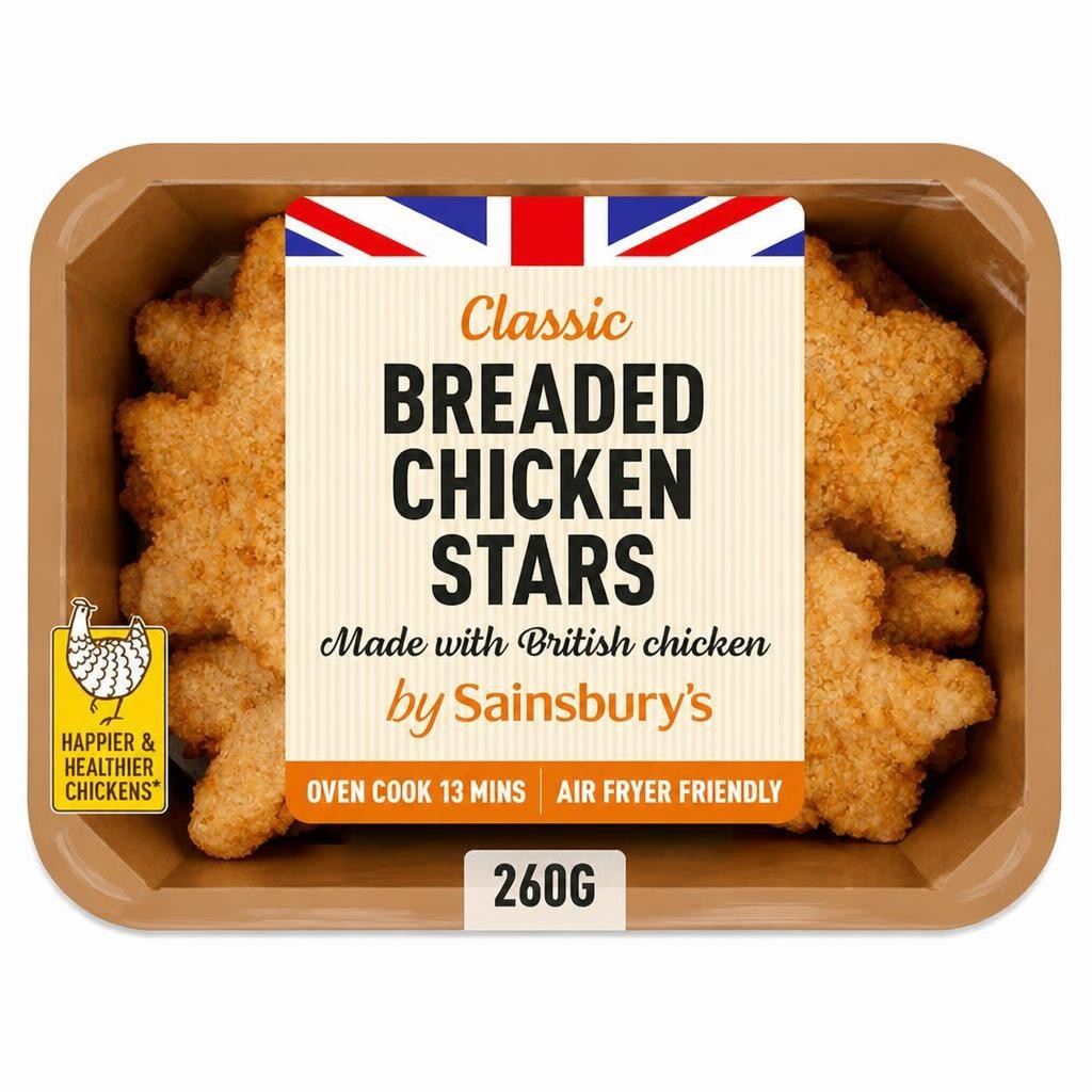 Sainsbury's Fresh British Chicken Breaded Stars 360g