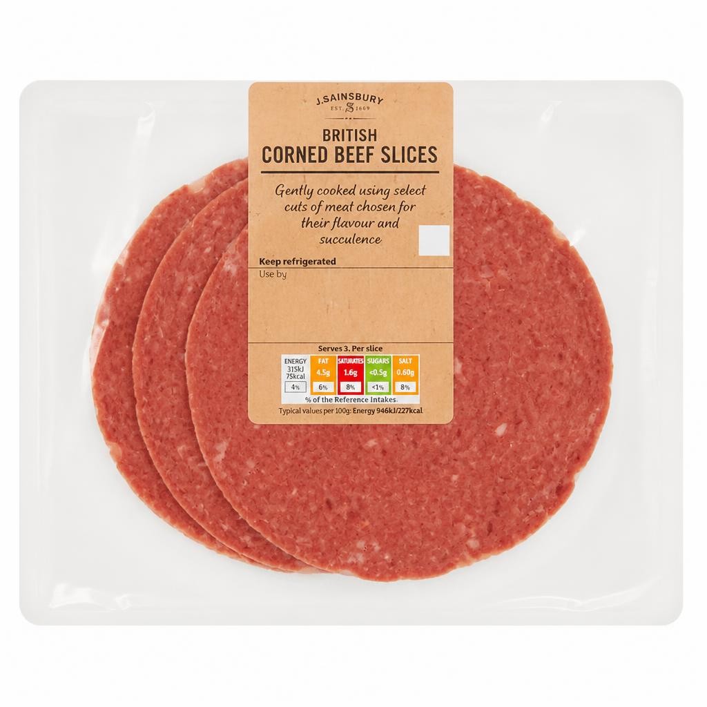 Sainsbury's British Corned Beef Slices 100g