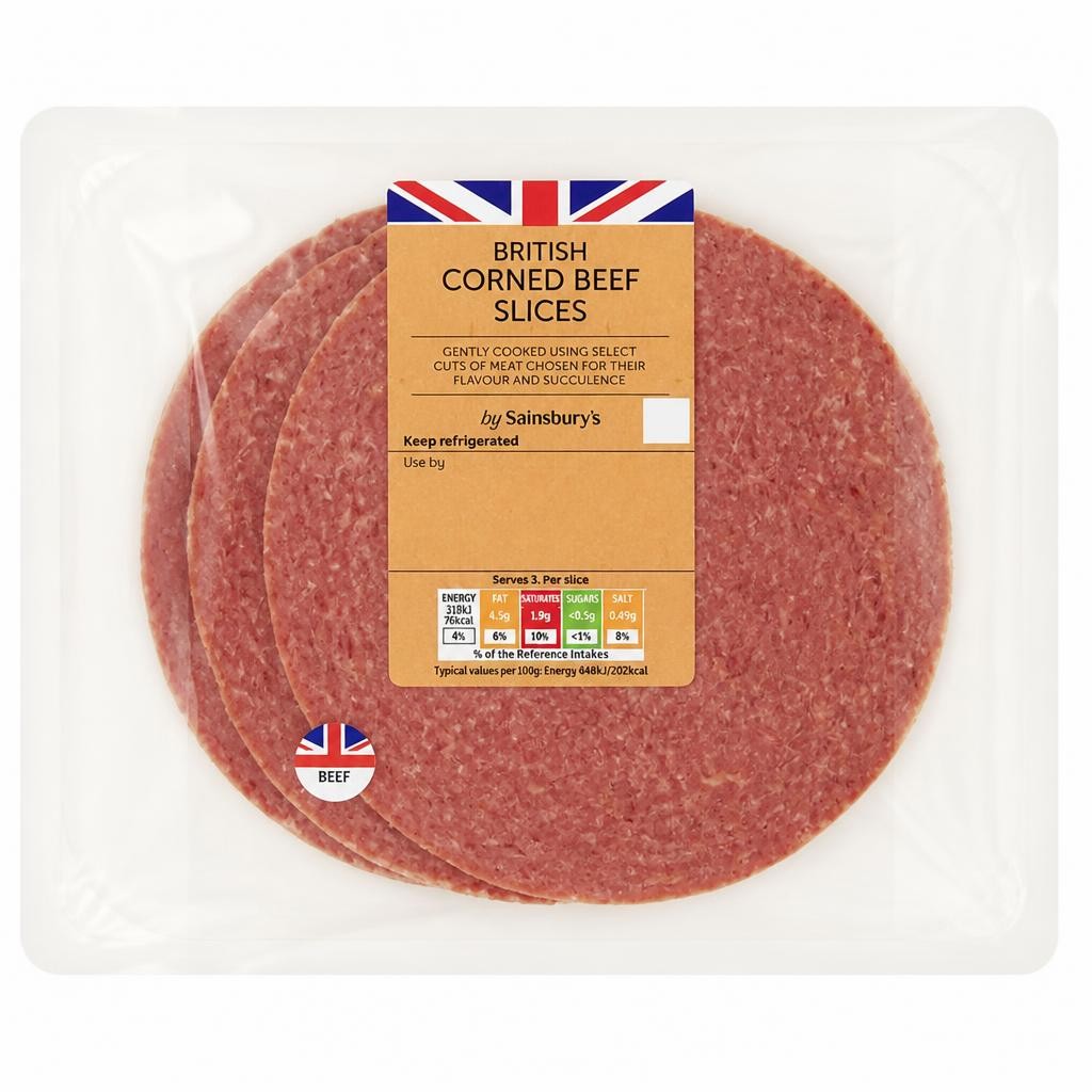 Sainsbury's British Corned Beef Slices 100g