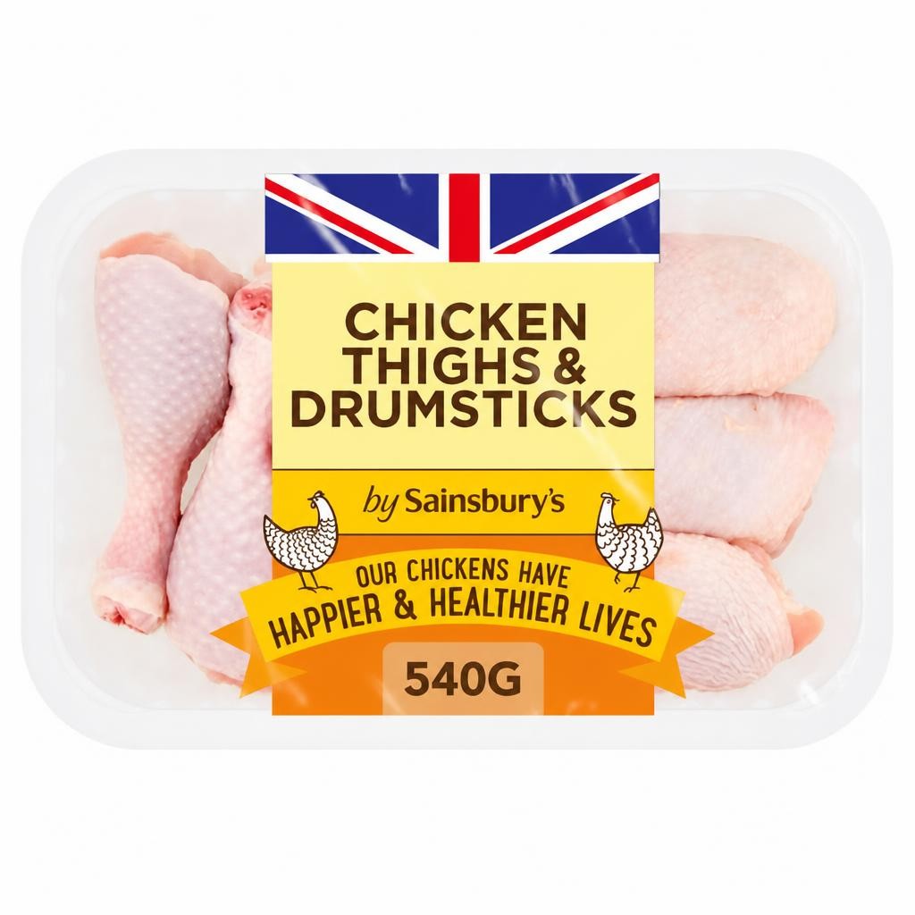 Sainsbury's 540g British Fresh Chicken Skin on Thighs & Drumsticks