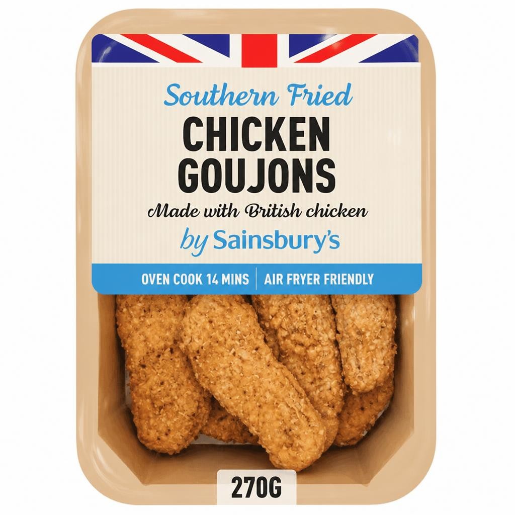 Sainsbury's Southern Fried Breaded Fresh British Chicken goujons 270g