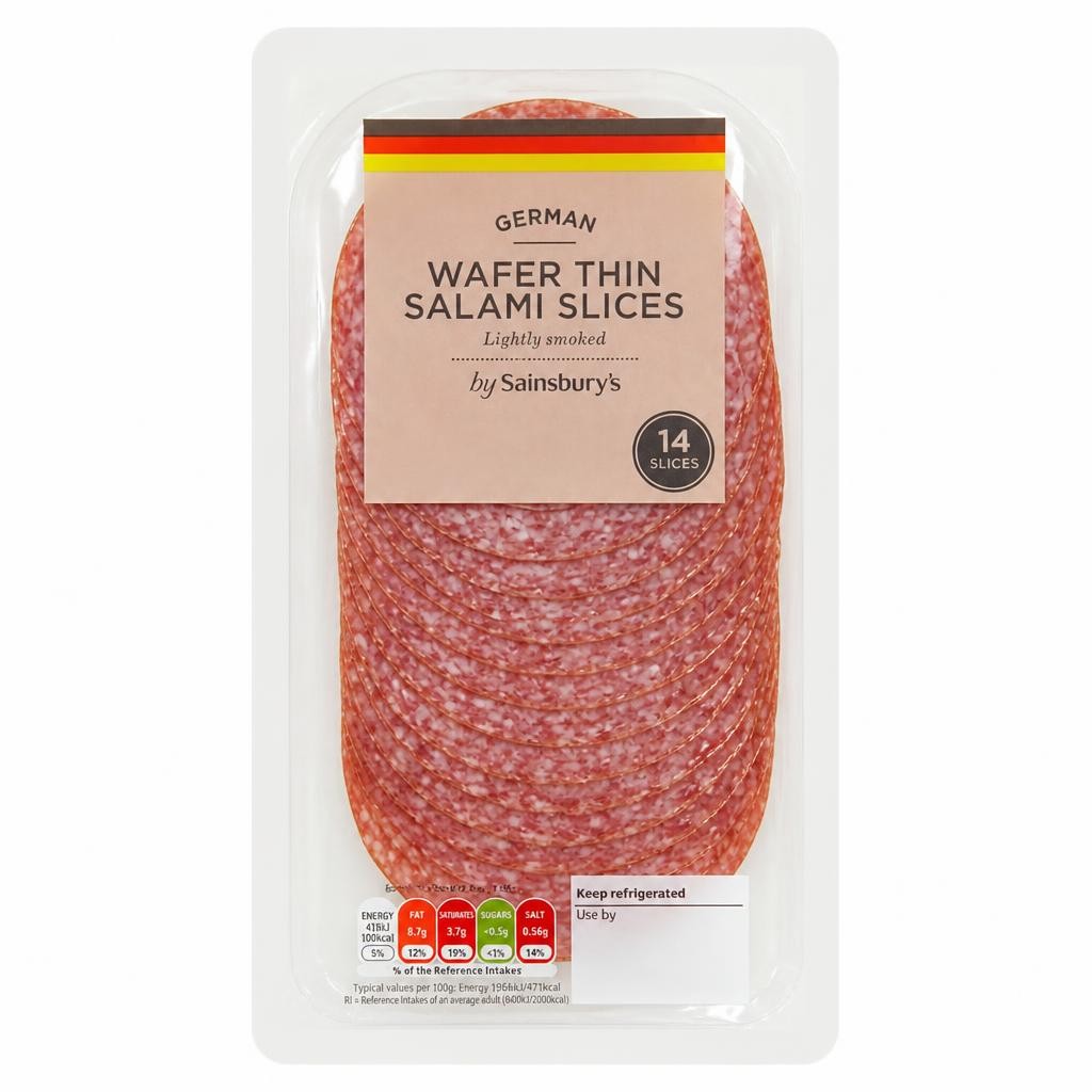 Sainsbury's German Wafer Thin Salami Slices x14 80g