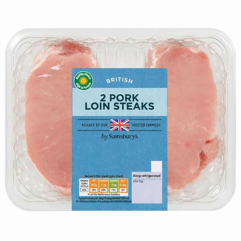 Sainsbury's British Pork Loin Steaks x2 240g