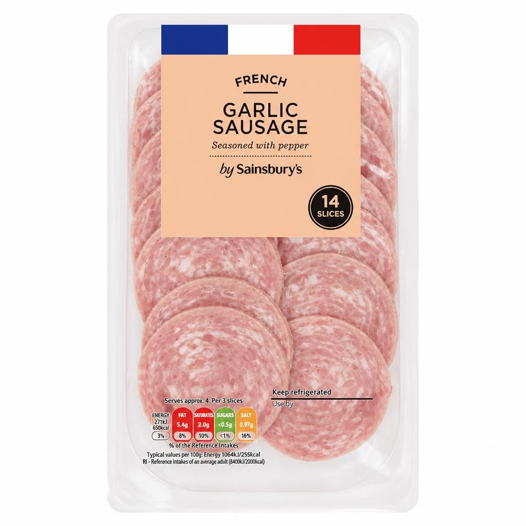 Sainsbury's French Garlic Sausage Slices x14 100g
