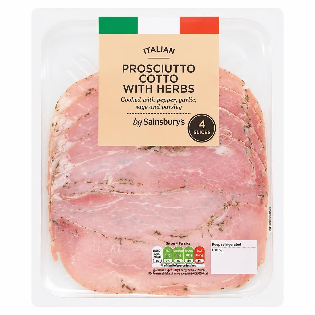 Sainsbury's Italian Prosciutto Cotto Slices with Herbs x4 100g