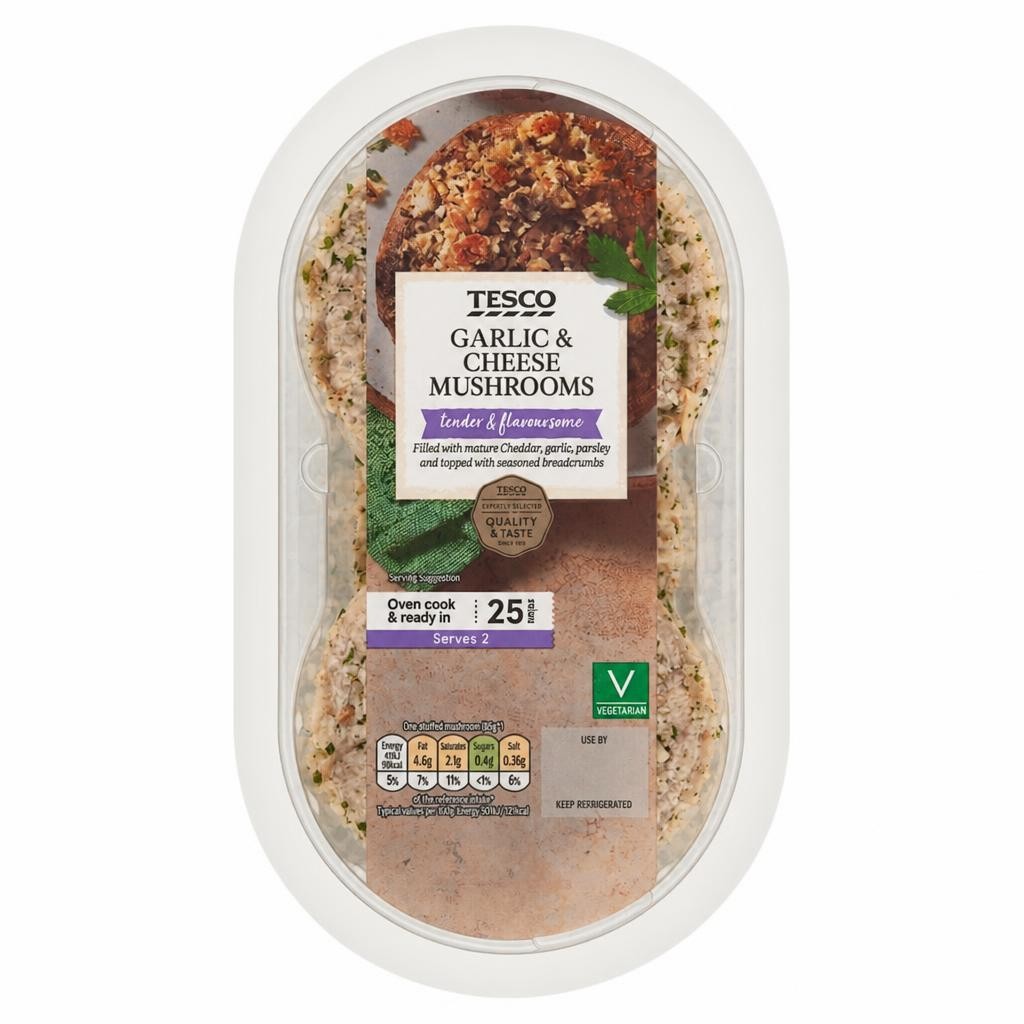 Tesco Garlic & Cheese Mushrooms 200g