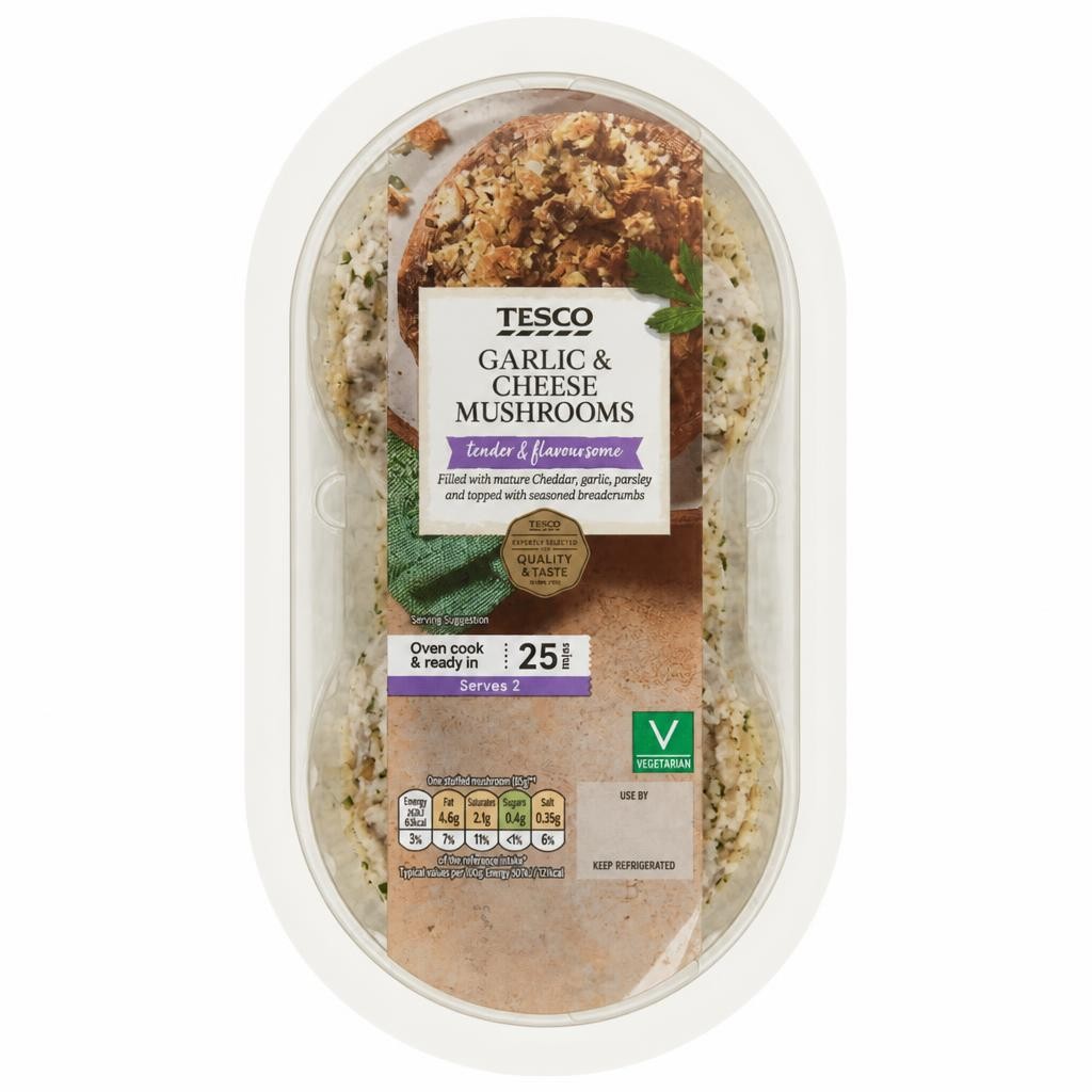 Tesco Garlic & Cheese Mushrooms 200g