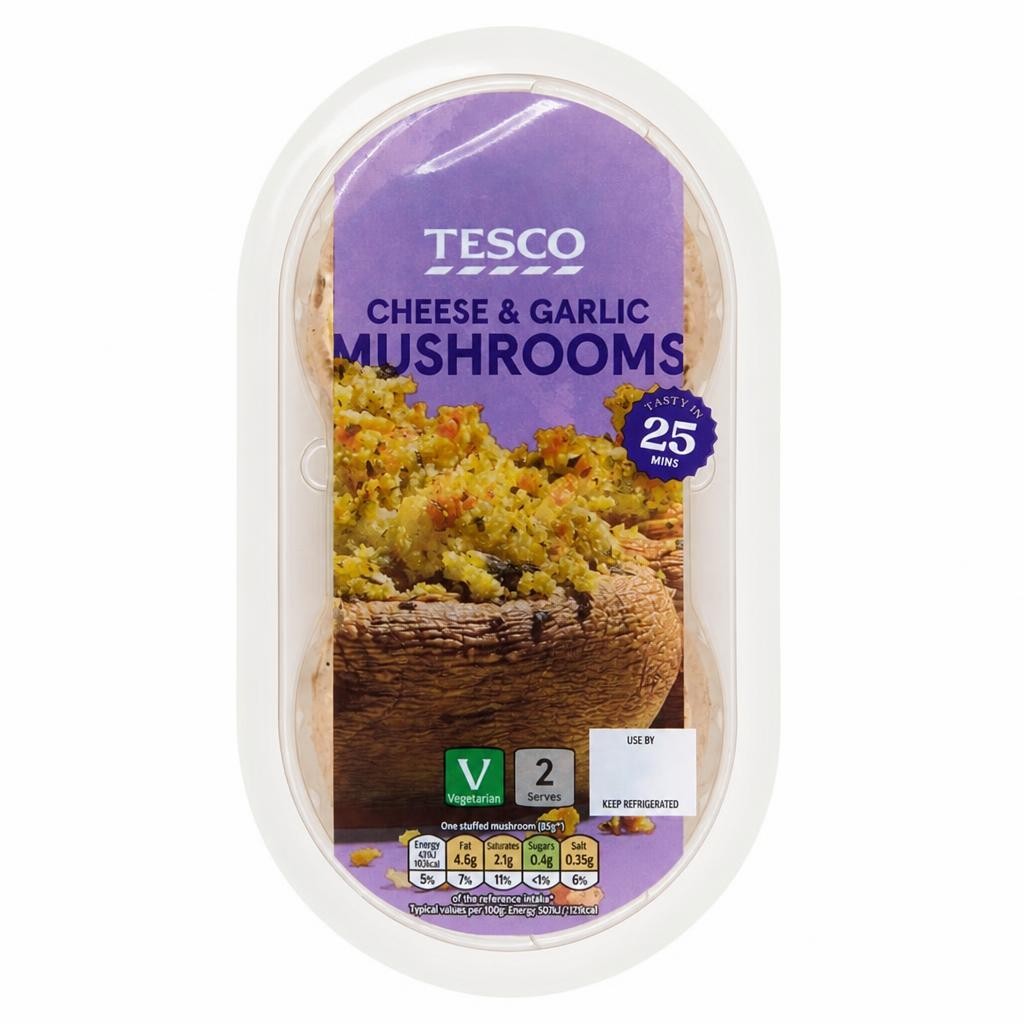 Tesco Garlic & Cheese Mushrooms 200g