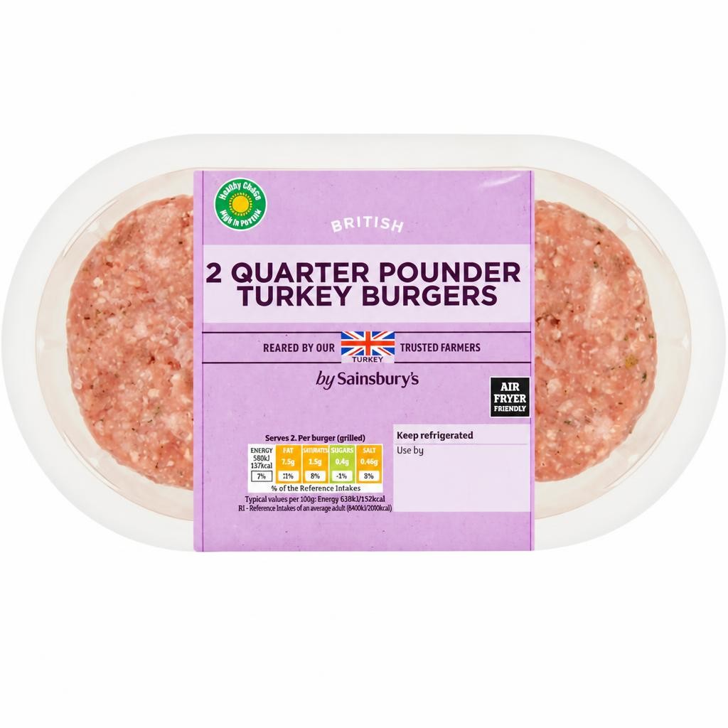 Sainsbury's Turkey Burgers x2 227g