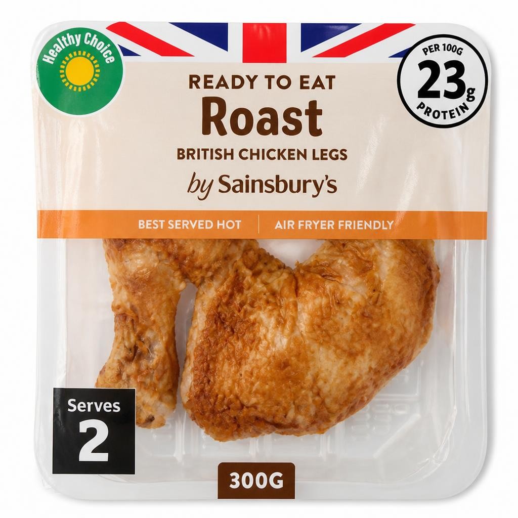 Sainsbury's Roast British Cooked Chicken Legs x2 300g