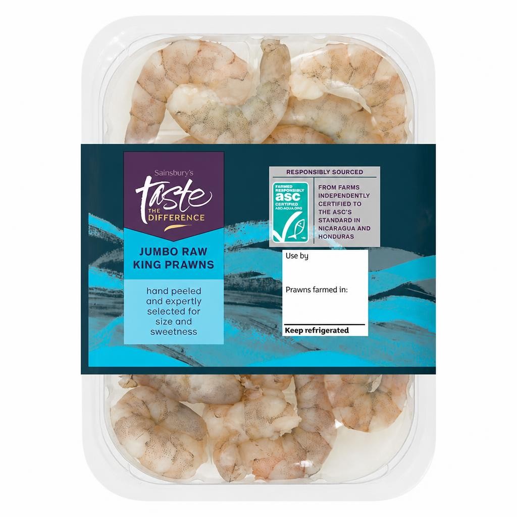 Sainsbury's Large Raw Peeled King Prawns ASC, Taste the Difference 165g